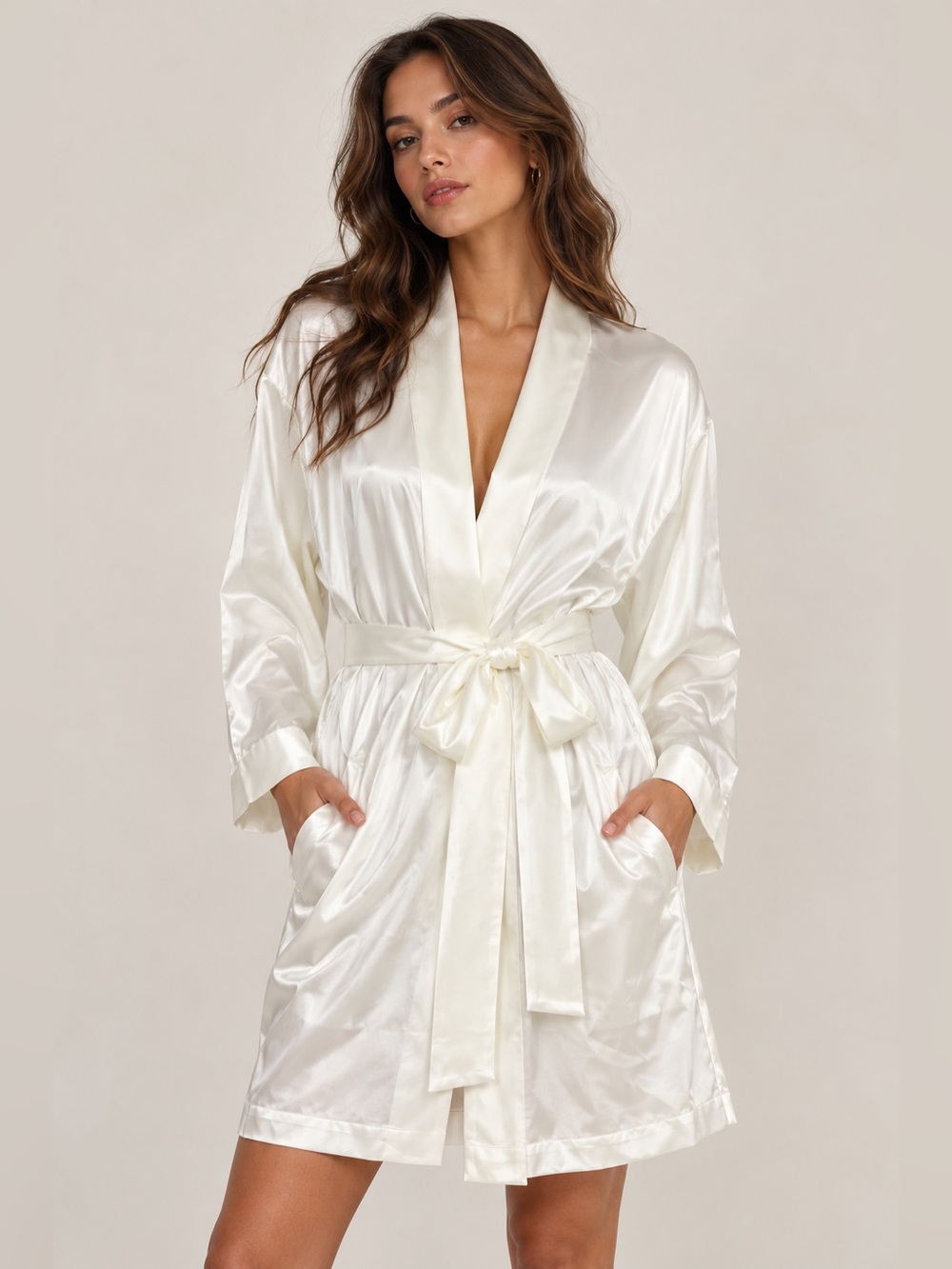 Vintage 90s Victoria’s Secret Ivory Satin Robe One Size Bridal Wedding
